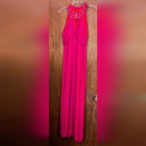 Cachet Women's Size 10 Prom/Wedding guest dress Hot pink/orange floor length
